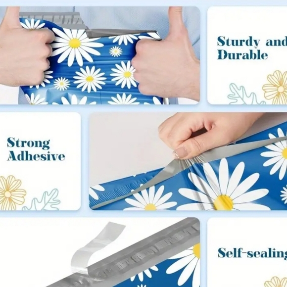 25 Daisy 10" x 13" Poly Mailers/Shipping Bags New - Picture 3 of 4